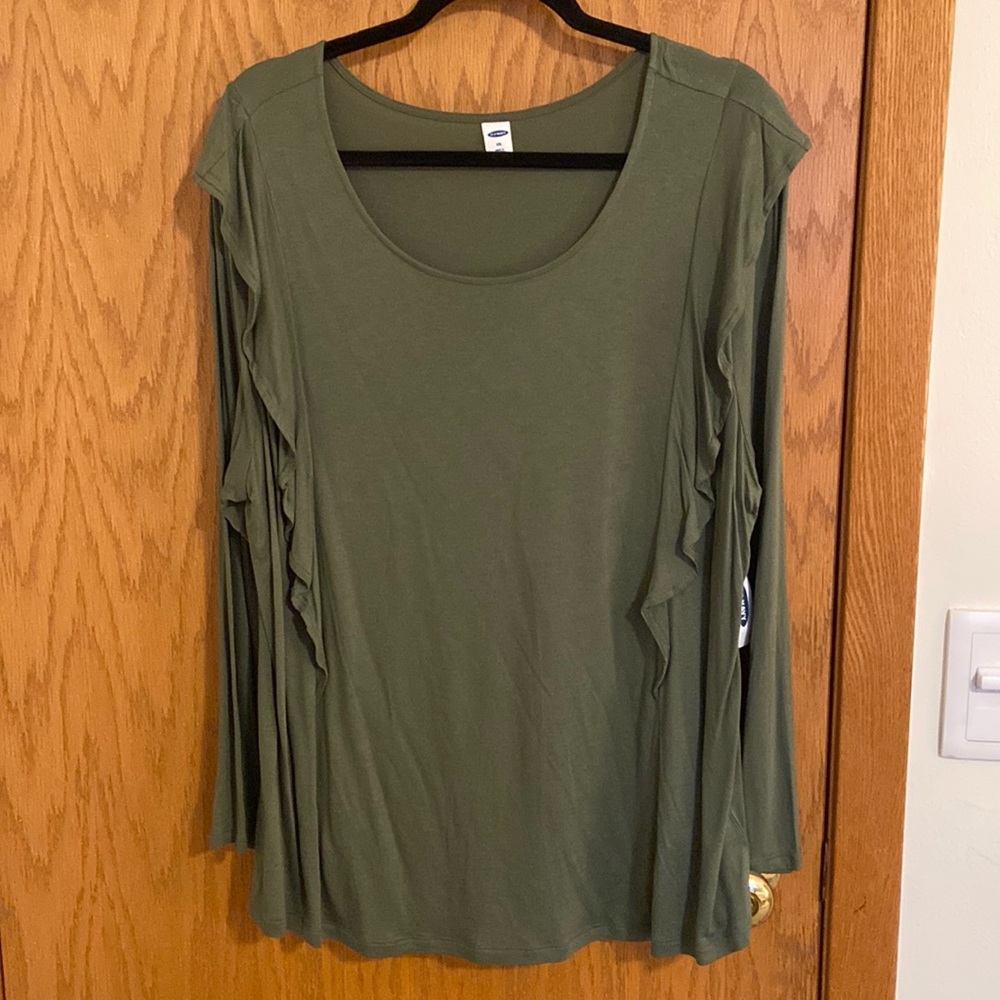 NWT Old Navy Green Ruffle Long Sleeve